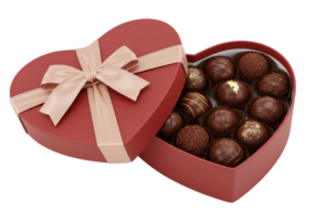 A heart shaped box filled with chocolates png