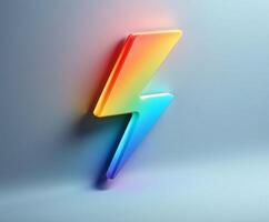 Colorful abstract lightning bolt icon with gradient effect and smooth edges designed for modern graphics photo