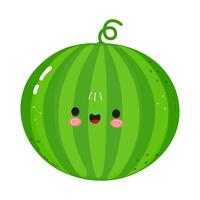 This adorable cartoon watermelon is smiling, perfect for summer fun and food-related themes. vector