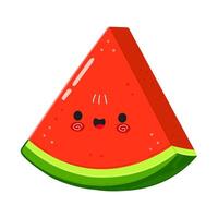 A happy and cute cartoon watermelon slice, ready for some summer fun. vector
