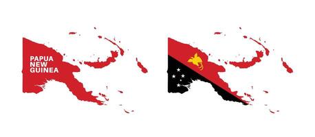 papua new guinea flag and map set. papua new guinea flag in official colors and proportions., map vector