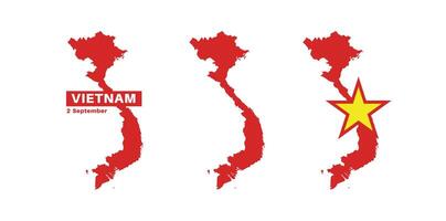 vietnam flag and map set. vietnam flag in official colors and proportions., map vector