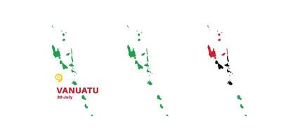 vanuatu flag and map set. vanuatu flag in official colors and proportions., map vector