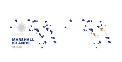 marshall islands flag and map set. marshall islands flag in official colors and proportions., map vector