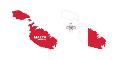 malta flag and map set. malta flag in official colors and proportions., map vector