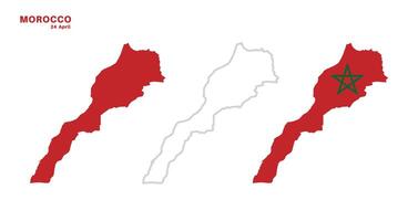 morocco flag and map set. morocco flag in official colors and proportions.,map vector