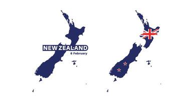new zealand flag and map set. new zealand flag in official colors and proportions., map vector