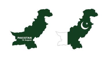 pakistan flag and map set. pakistan flag in official colors and proportions., map vector