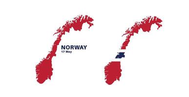 norway flag and map set. norway flag in official colors and proportions., map vector