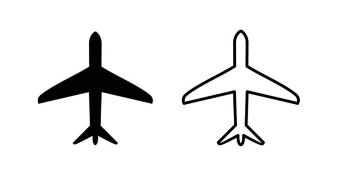 Airplane icon in flat and monoline style. Isolated icon for web and graphic's vector