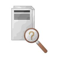 document with magnifying glass vector