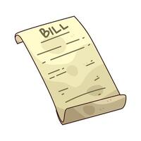 bill paper illustration vector