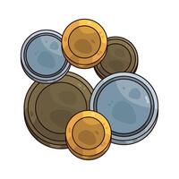 silver and gold coins vector