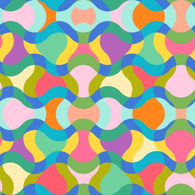 Vintage seamless abstract psychedelic pattern. Pattern for holidays in retro groovy style.