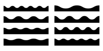 Wave icon set vector