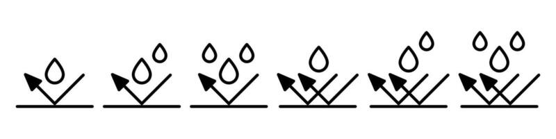 Waterpoof icons arrow and drops vector