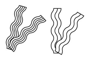 Bacon line icon set vector