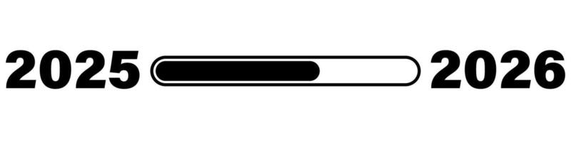 2025 and loading bar 2026. New year concept vector