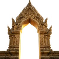 An ornate door with a light shining through it png