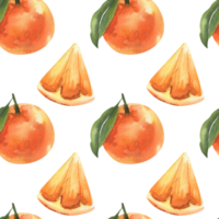 Orange fruits watercolor seamless pattern for textile. Mandarin fresh summer juicy fruit repeated background, tropical food and beverage ingredient clipart for packing,fabric,wallpaper design png