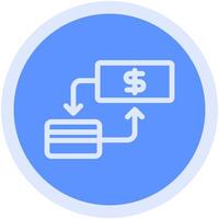 Blue Circle withdrawal Line Icon vector