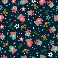 Seamless pattern with christmas gifts vector