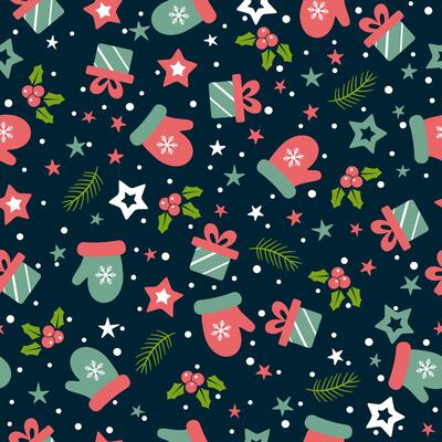 Seamless pattern with christmas gifts