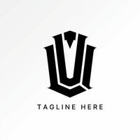letter LUI or LVI font line gothic guard vector