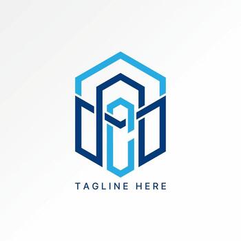 Line hexagon pattern like initial NMC or MC font vector