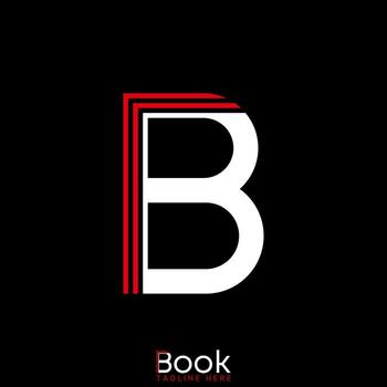 initial B font sans serif sheet paper book layer vector