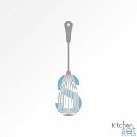 initial S font with cut cooking egg beater vector