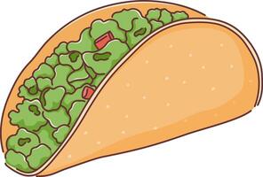 Taco with Green Filling Illustration vector