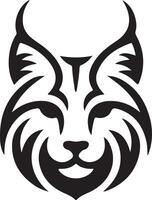 Minimalist logo design for a brand lynx head silhouette vector