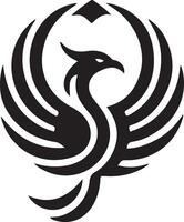 A minimalist logo illustration phoenix bird vector