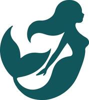 logo mermaid silhouette vector