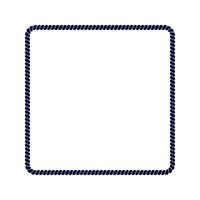 Square rope frame. Thread, hemp twine, jute or steel cable decoration elements. Maritime, yacht or nautical style, sea or ocean theme ornament. graphic illustration vector
