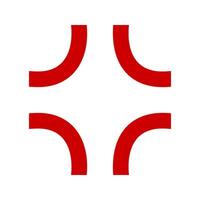 Red cross-popping veins symbol. Anger or irritation effect icon used in anime or manga style comics. Angry emotion cartoon sign isolated on white background. Manpu pictogram. illustration vector