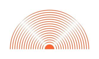 Sunrise icon. Pain localization, ache or inflammation symbol. Pulse, shockwave, vibration or radiation sign. Coverage or damage, radar or sonar signal pictogram. flat illustration vector