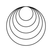Hawaiian earring icon. Internally tangent circles. Sonic boom or sound wave sign. Clamshells shape. Simple geometric figure. Concentric rings isolated on white background. graphic illustration vector