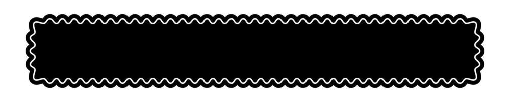 Rectangle shape with scalloped edges. Empty tag, box, label or sticker with wavy borders isolated on white background. graphic illustration vector