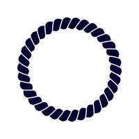 Round rope frame isolated on white background. Thread, twine, jute or cable decoration elements. Maritime, yacht or nautical style ornament. graphic illustration vector