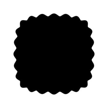 Shape of square with rounded corners or squircle with wavy borders. Simple geometric form isolated on white background. Scalloped design element, label, tag or box. graphic illustration vector