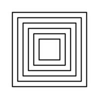 Repeated concentric squares in aesthetic postmodern style isolated on white background. Abstract geometric y2k shape. graphic illustration vector