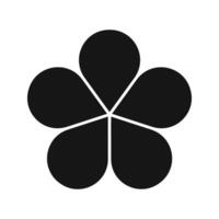 Flower diagrams with 5 petals. Pie chart divided on five equal segments in leaf shapes isolated on white background. Floral layout for data presentation. graphic illustration vector