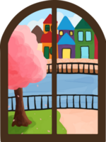 Outside spring View from window png