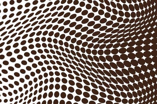 simple abstract dark color halftone polka dot wavy pattern abstract brown dots on a white surface with a warped effect vector