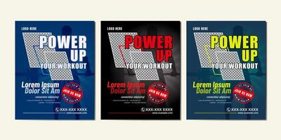 Power Up Workout Gym Fitness Social Media Post Design vector