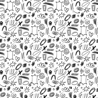 Pattern various grunge scribbles. Abstract drawings made with a dry brush. Hand-drawn sketch of arrow designs for business plans and education. Doodle packaging objects, shaded, hand-drawn on a white