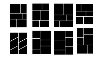 Frame layout for picture or photo collage with template for moodboard and background. Use this board or album as a banner or manga-style poster. Fits flyer or business design. vector