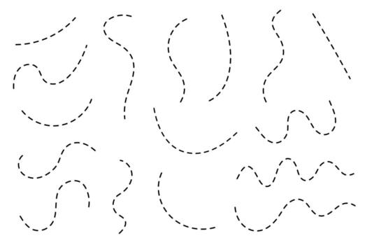 Line path for travel map, flight route, and air trip design. Dash and dot trace show journey toward a destination. vector